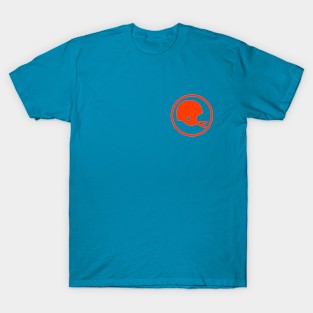 Two-Bar Helmet Minimalist Logo (Orange) T-Shirt